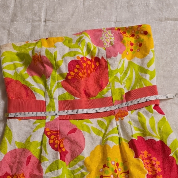 Lilly Pulitzer Strapless Floral Dress in Pink, Yellow, and Green - Picture 13 of 16